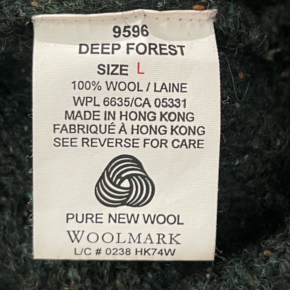 Woolrich Christmas Holiday Pure Wool Cardigan Green Size L Snowman Embroidered - Picture 8 of 12